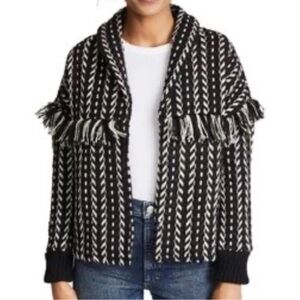 Anthropologie Cupcakes & Cashmere Black and White Tweed Jacket  L